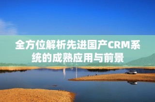 全方位解析先进国产CRM系统的成熟应用与前景
