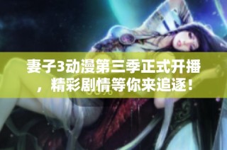 妻子3动漫第三季正式开播，精彩剧情等你来追逐！