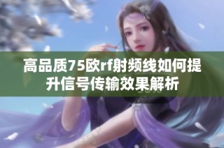 高品质75欧rf射频线如何提升信号传输效果解析