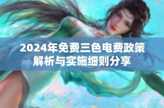 2024年免费三色电费政策解析与实施细则分享