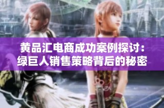 黄品汇电商成功案例探讨：绿巨人销售策略背后的秘密与启示