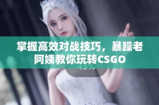 掌握高效对战技巧，暴躁老阿姨教你玩转CSGO