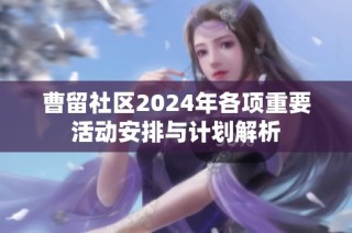 曹留社区2024年各项重要活动安排与计划解析