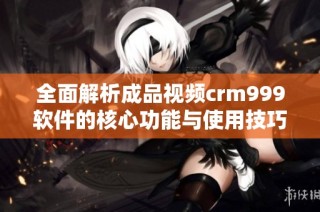 全面解析成品视频crm999软件的核心功能与使用技巧