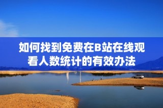 如何找到免费在B站在线观看人数统计的有效办法