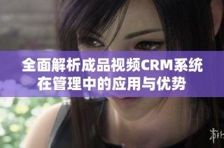 全面解析成品视频CRM系统在管理中的应用与优势