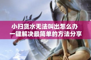 小扫货水无法叫出怎么办 一键解决最简单的方法分享