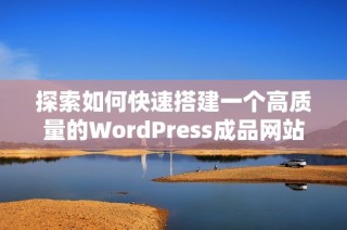 探索如何快速搭建一个高质量的WordPress成品网站