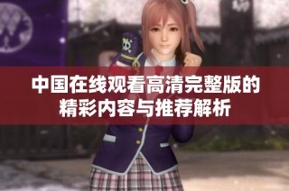 中国在线观看高清完整版的精彩内容与推荐解析