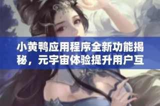 小黄鸭应用程序全新功能揭秘，元宇宙体验提升用户互动乐趣