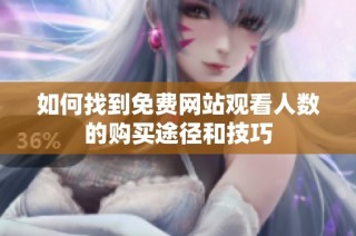 如何找到免费网站观看人数的购买途径和技巧