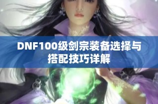 DNF100级剑宗装备选择与搭配技巧详解