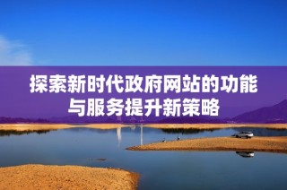 探索新时代政府网站的功能与服务提升新策略