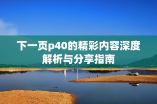 下一页p40的精彩内容深度解析与分享指南