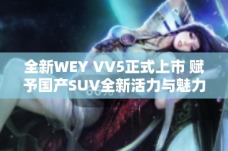 全新WEY VV5正式上市 赋予国产SUV全新活力与魅力