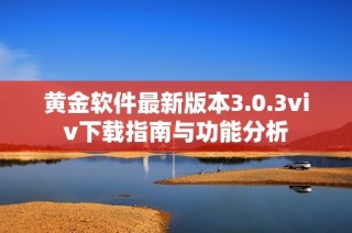 黄金软件最新版本3.0.3viv下载指南与功能分析
