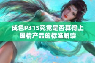成色P31S究竟是否算得上国精产品的标准解读