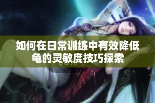 如何在日常训练中有效降低龟的灵敏度技巧探索
