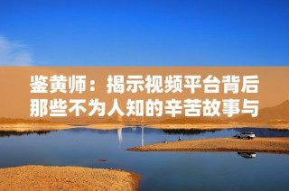 鉴黄师：揭示视频平台背后那些不为人知的辛苦故事与挑战