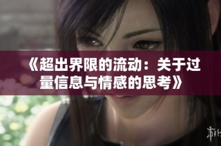《超出界限的流动：关于过量信息与情感的思考》