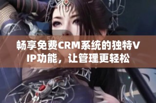 畅享免费CRM系统的独特VIP功能，让管理更轻松