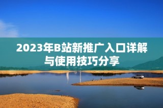 2023年B站新推广入口详解与使用技巧分享