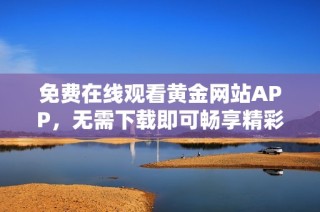 免费在线观看黄金网站APP，无需下载即可畅享精彩内容