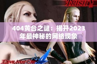404黄台之谜：揭开2023年最神秘的网络现象