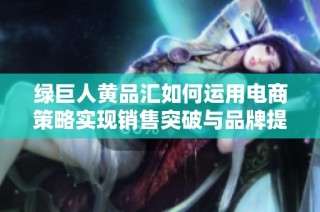 绿巨人黄品汇如何运用电商策略实现销售突破与品牌提升