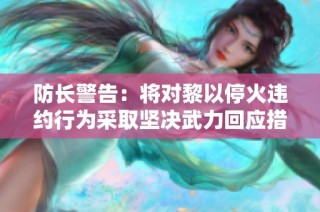 防长警告：将对黎以停火违约行为采取坚决武力回应措施