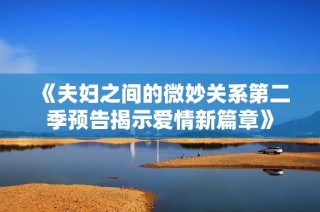 《夫妇之间的微妙关系第二季预告揭示爱情新篇章》
