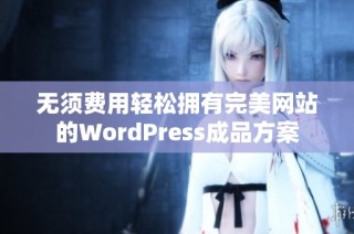 无须费用轻松拥有完美网站的WordPress成品方案
