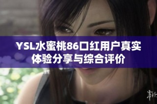 YSL水蜜桃86口红用户真实体验分享与综合评价