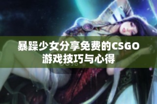 暴躁少女分享免费的CSGO游戏技巧与心得