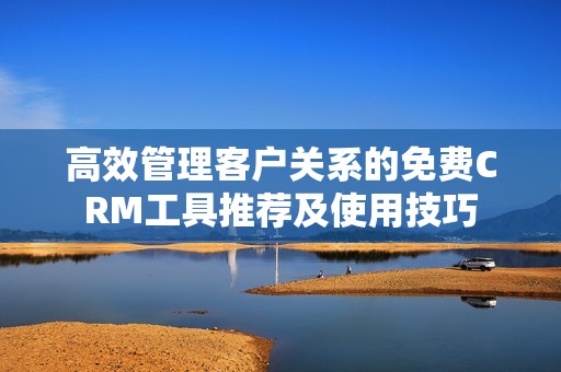 高效管理客户关系的免费CRM工具推荐及使用技巧