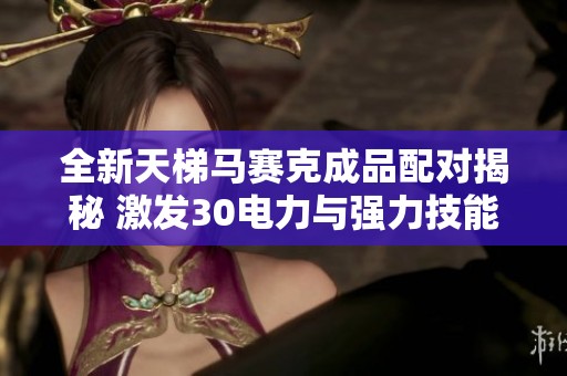 全新天梯马赛克成品配对揭秘 激发30电力与强力技能组合