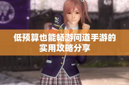 低预算也能畅游问道手游的实用攻略分享