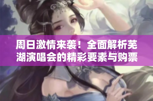 周日激情来袭！全面解析芜湖演唱会的精彩要素与购票指南