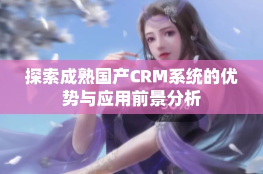 探索成熟国产CRM系统的优势与应用前景分析