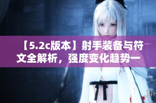 【5.2c版本】射手装备与符文全解析，强度变化趋势一览