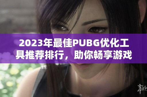 2023年最佳PUBG优化工具推荐排行，助你畅享游戏体验
