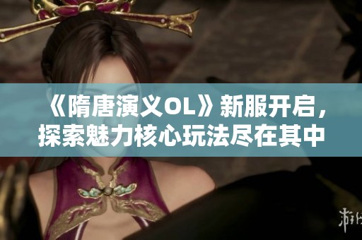 《隋唐演义OL》新服开启，探索魅力核心玩法尽在其中