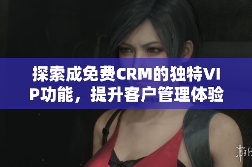 探索成免费CRM的独特VIP功能，提升客户管理体验