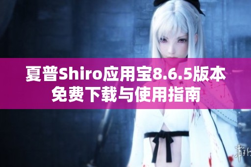 夏普Shiro应用宝8.6.5版本免费下载与使用指南