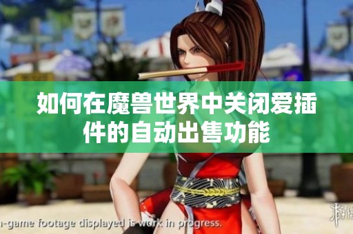 如何在魔兽世界中关闭爱插件的自动出售功能