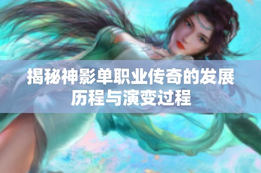 揭秘神影单职业传奇的发展历程与演变过程