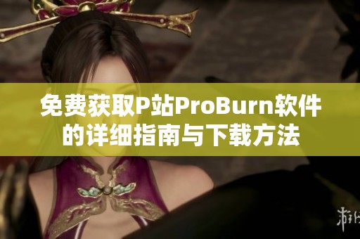 免费获取P站ProBurn软件的详细指南与下载方法
