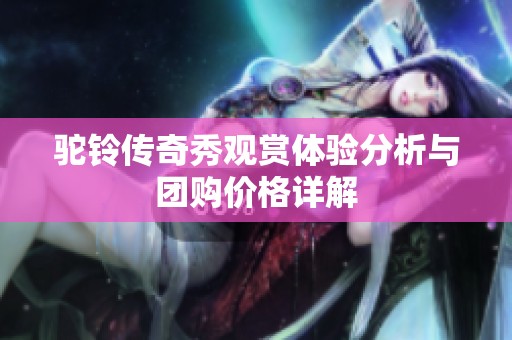 驼铃传奇秀观赏体验分析与团购价格详解