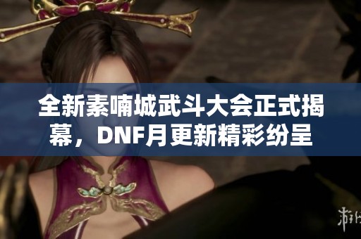全新素喃城武斗大会正式揭幕，DNF月更新精彩纷呈
