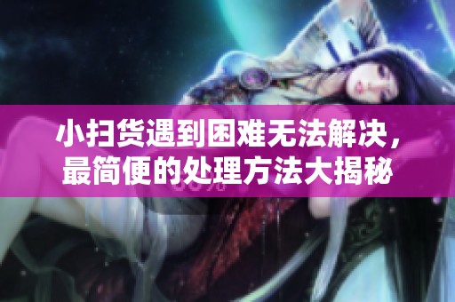 小扫货遇到困难无法解决，最简便的处理方法大揭秘